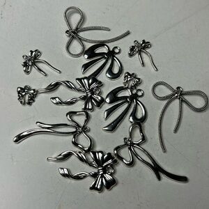 Silver Bow Charms for Jewelry Making